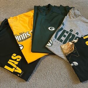 Green Bay Packers T-Shirts and Long Sleeve Shirts (5) size XL